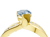 Yellow gold Fancy Blue Pear  Solitaire Channel-Set Split Shank Ring with Tension Prong Setting_7