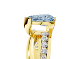Yellow gold Fancy Blue Pear  Solitaire Channel-Set Split Shank Ring with Tension Prong Setting_8