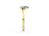 Yellow gold Fancy Blue Pear  Solitaire Diamond Engagement Ring with Four-Prong Setting on a Classic Band_5