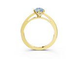 Yellow gold Fancy Blue Pear  Solitaire Diamond Engagement Ring with Four-Prong Setting on a Classic Band_6