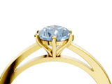 Yellow gold Fancy Blue Pear  Solitaire Diamond Engagement Ring with Four-Prong Setting on a Classic Band_7
