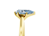 Yellow gold Fancy Blue Pear  Solitaire Diamond Engagement Ring with Four-Prong Setting on a Classic Band_8