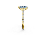 Yellow gold Fancy Blue Pear  Solitaire Diamond Engagement Ring with Pave Band and Six-Prong Setting_22