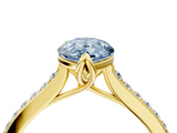 Yellow gold Fancy Blue Pear  Solitaire Diamond Engagement Ring with Pave Band and Six-Prong Setting_24