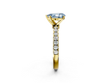 Yellow gold Fancy Blue Pear  Solitaire Diamond Pavé Band with Four-Prong Setting_30