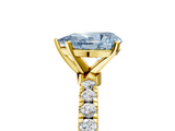 Yellow gold Fancy Blue Pear  Solitaire Diamond Pavé Band with Four-Prong Setting_33