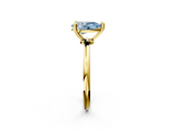 Yellow gold Fancy Blue Pear  Solitaire Diamond Ring with 4-Prong Setting on a Classic Band_5