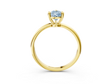 Yellow gold Fancy Blue Pear  Solitaire Diamond Ring with 4-Prong Setting on a Classic Band_6