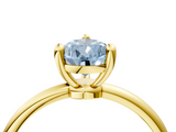 Yellow gold Fancy Blue Pear  Solitaire Diamond Ring with 4-Prong Setting on a Classic Band_7