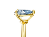 Yellow gold Fancy Blue Pear  Solitaire Diamond Ring with 4-Prong Setting on a Classic Band_8