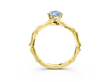 Yellow gold Fancy Blue Pear  Solitaire Diamond Ring with Bamboo Band and Four-Prong Setting_55