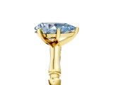 Yellow gold Fancy Blue Pear  Solitaire Diamond Ring with Bamboo Band and Four-Prong Setting_57