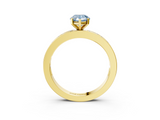 Yellow gold Fancy Blue Pear  Solitaire Diamond Ring with Channel-Set Baguette Band and Four-Prong Setting_108
