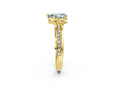 Yellow gold Fancy Blue Pear  Solitaire Diamond Ring with Channel Set Band and Six-Prong Setting_49