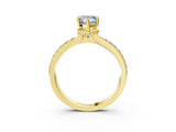 Yellow gold Fancy Blue Pear  Solitaire Diamond Ring with Channel Set Band and Six-Prong Setting_50