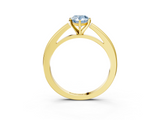 Yellow gold Fancy Blue Pear  Solitaire Diamond Ring with Four-Prong Setting and Classic Band_6