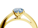 Yellow gold Fancy Blue Pear  Solitaire Diamond Ring with Four-Prong Setting and Classic Band_7