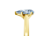 Yellow gold Fancy Blue Pear  Solitaire Diamond Ring with Four-Prong Setting and Classic Band_8