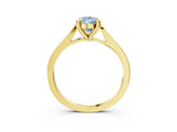 Yellow gold Fancy Blue Pear  Solitaire Diamond Ring with Four-Prong Setting and Tapered Band 4