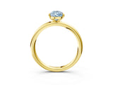 Yellow gold Fancy Blue Pear  Solitaire Diamond Ring with Four-Prong Setting on a Plain Band_22