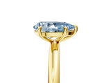 Yellow gold Fancy Blue Pear  Solitaire Diamond Ring with Four-Prong Setting on a Plain Band_24
