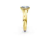 Yellow gold Fancy Blue Pear  Solitaire Diamond Ring with Pave Band and Six-Prong Setting_34