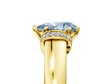 Yellow gold Fancy Blue Pear  Solitaire Diamond Ring with Pave Band and Six-Prong Setting_37
