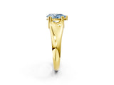 Yellow gold Fancy Blue Pear  Solitaire Diamond Ring with Six-Prong Cathedral Setting_34