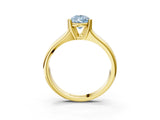 Yellow gold Fancy Blue Pear  Solitaire Diamond Ring with Six-Prong Cathedral Setting_35