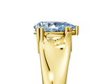 Yellow gold Fancy Blue Pear  Solitaire Diamond Ring with Six-Prong Cathedral Setting_37