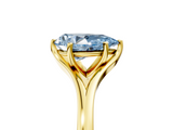 Yellow gold Fancy Blue Pear  Solitaire Diamond Ring with Six-Prong Setting and Tapered Band_22