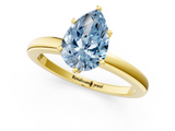 Yellow gold Fancy Blue Pear  Solitaire Diamond Ring with Six-Prong Setting on a Classic Band_4
