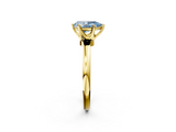 Yellow gold Fancy Blue Pear  Solitaire Diamond Ring with Six-Prong Setting on a Classic Band_5