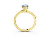 Yellow gold Fancy Blue Pear  Solitaire Diamond Ring with Six-Prong Setting on a Classic Band_6