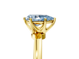 Yellow gold Fancy Blue Pear  Solitaire Diamond Ring with Six-Prong Setting on a Classic Band_8