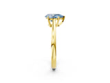 Yellow gold Fancy Blue Pear  Solitaire Diamond Ring with Split Shank and Four-Prong Setting_14