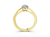 Yellow gold Fancy Blue Pear  Solitaire Diamond Ring with Split Shank and Four-Prong Setting_15