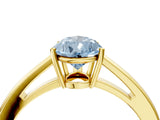 Yellow gold Fancy Blue Pear  Solitaire Diamond Ring with Split Shank and Four-Prong Setting_16