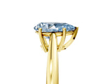 Yellow gold Fancy Blue Pear  Solitaire Diamond Ring with Split Shank and Four-Prong Setting_17
