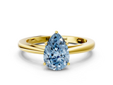 Yellow gold Fancy Blue Pear  Solitaire Diamond Ring with Split Shank and Four-Prong Setting_20