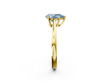 Yellow gold Fancy Blue Pear  Solitaire Diamond Ring with Split Shank and Four-Prong Setting_22