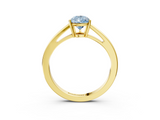Yellow gold Fancy Blue Pear  Solitaire Diamond Ring with Split Shank and Four-Prong Setting_23