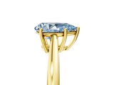 Yellow gold Fancy Blue Pear  Solitaire Diamond Ring with Split Shank and Four-Prong Setting_25