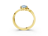Yellow gold Fancy Blue Pear  Solitaire Diamond Ring with Split Shank and Prong Setting_44