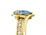 Yellow gold Fancy Blue Pear  Solitaire Diamond Ring with Split Shank and Prong Setting_46