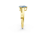 Yellow gold Fancy Blue Pear  Solitaire Diamond Ring with Tapered Band and Four-Prong Setting_51