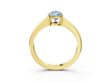 Yellow gold Fancy Blue Pear  Solitaire Diamond Ring with Tapered Band and Four-Prong Setting_52