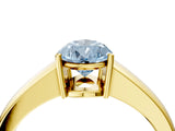 Yellow gold Fancy Blue Pear  Solitaire Diamond Ring with Tapered Band and Four-Prong Setting_53