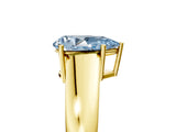 Yellow gold Fancy Blue Pear  Solitaire Diamond Ring with Tapered Band and Four-Prong Setting_54