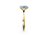 Yellow gold Fancy Blue Pear  Solitaire Diamond Ring with a Classic Band and Four-Prong Setting 3